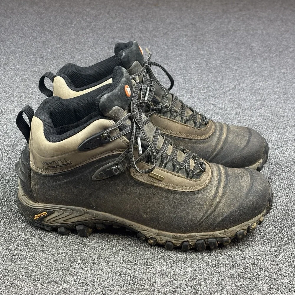 Merrell Opti-Warm 200g Insulated Waterproof Vibram Hiking Boots Mens 10 Brown